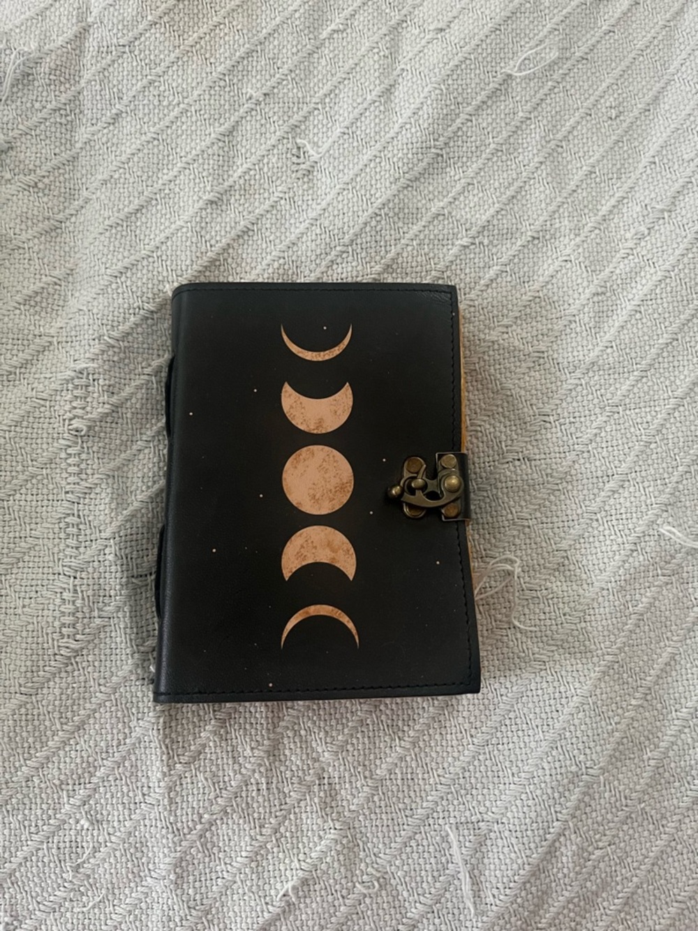 Moon Phase Black journal with Bronze Clasp